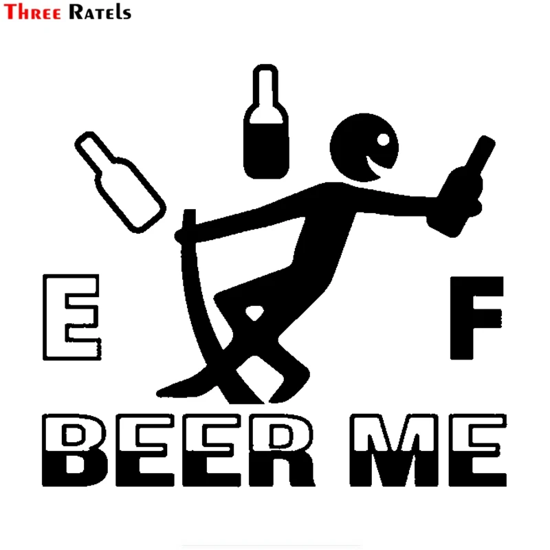 

Three Ratels FTZ-168# 12x10.9cm Funny Car Sticker Beer Me Pull Fuel Tank Pointer To Full Reflective Vinyl funny Car Decal