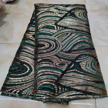 

Latest French Jacquard Lace Fabric green High Quality Lace Fabric Brocade Laces Fabric For African Women Party Nigeria Lace