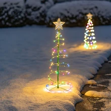 Solar Powered Christmas Colorful String Fairy Light Christmas Fairy Light with 3 Lighting Modes LED Sparkling Tree Shape Light