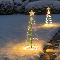 Solar Powered Christmas Colorful String Fairy Light Christmas Fairy Light with 3 Lighting Modes LED Sparkling Tree Shape Light