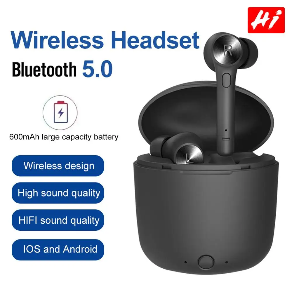 Original Bluedio Hi Wireless Headset Bluetooth Earphone For Phone Stereo Sport Earbuds Headset With Charging Box Built-in Mic