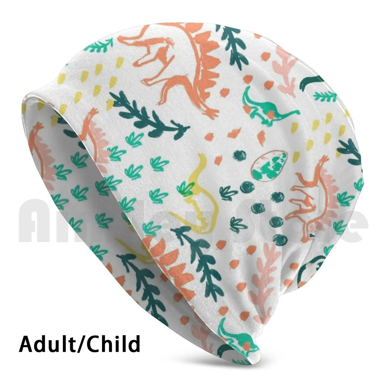 Вязаная шапка с рисунком динозавров в стиле хип-хоп | Аксессуары для одежды