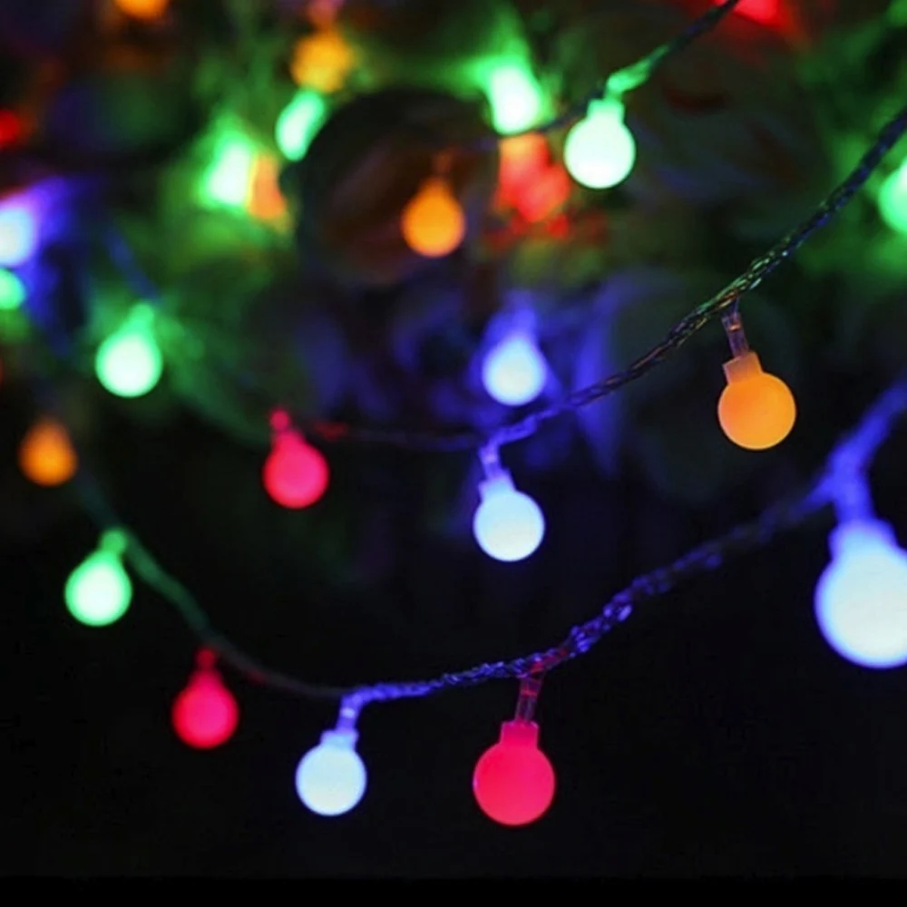 80LED прочная сказочная гирлянда, праздничная Романтическая Свадебная гирлянда, светильник для сада, супер яркий круглый шар, Рождественский Декор