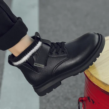 

Children Plush Warm Shoes For Boys PU Leather Girls Kids Martin Boots Autumn Winter New Toddler Baby Soft Bottom Ankle Boots