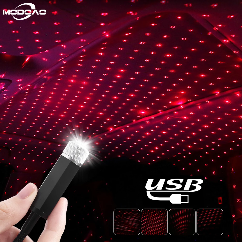 Car Atmosphere Ambient Star Light Car USB Plug Decoration Lamp Auto