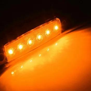 

10x Red Amber 6 LED Side Marker Clearance Trailer Light Indicator Truck 12V Fits Most Buses / Trucks / Trailers
