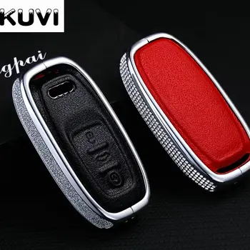 

Diamond Zinc Alloy Leather Car Remote Smart Key Cover Fob Case Shell For Audi A1 A3 A4 A5 A6 A7 A8 Quattro Q3 Q5 Q7 2009-2015