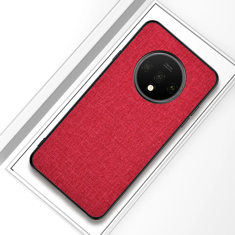 Для Oneplus 7T Pro 7t 7 Pro 6 6T чехол хлопковая ткань простая Противоударная мягкая задняя крышка для OnePlus 7T Pro Funda оболочка - Цвет: Red