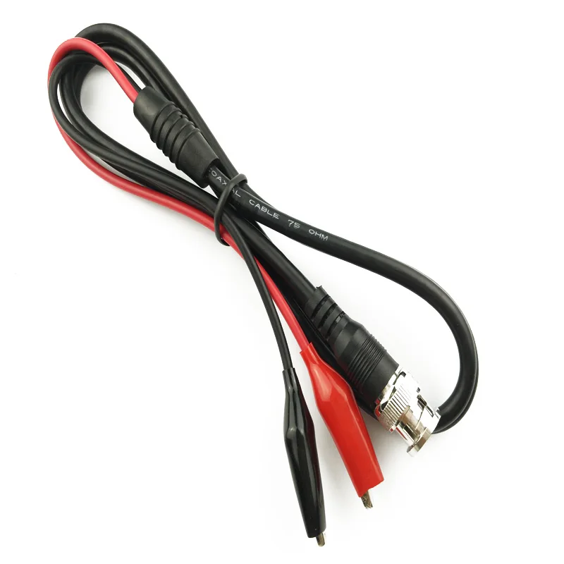 

BNC male head to dual lines to clip instrument testing oscilloscope Q9 to dual alligator clip BNC to clip line 1m test probe