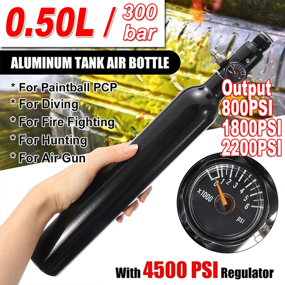 Алюминиевый цилиндр 0 5л бак для ПЕЙНТБОЛА 4500psi 300bar пневматической винтовки Pcp ВВС