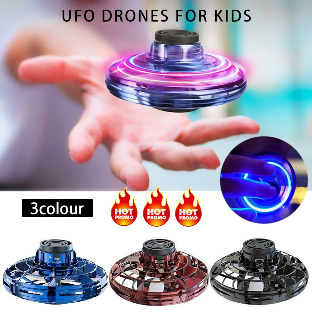 UFO датчик жестов самолет интеллектуальная подвеска игрушечный беспилотник Мини четыре оси мальчик игрушки флэш летающий диск Детский подарок игрушки на открытом воздухе