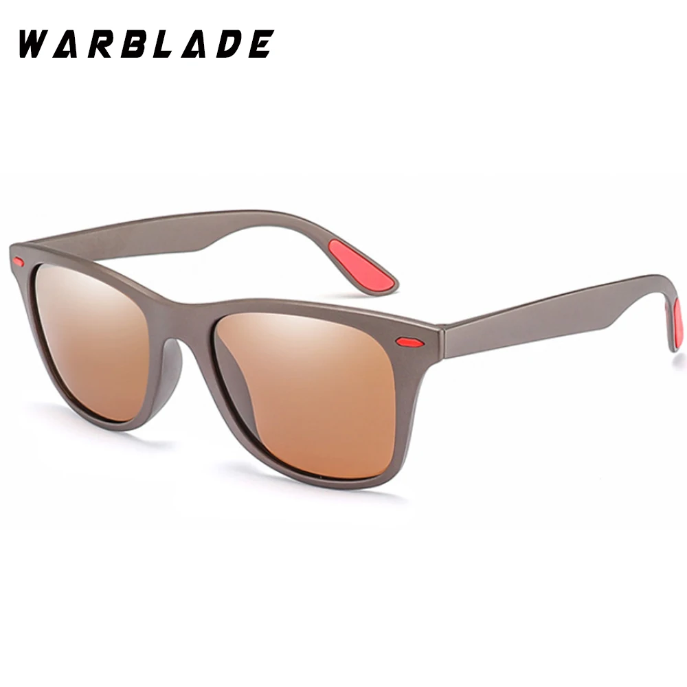 black red tea WarBLade Высокое качество Мужские и женские классические ретро поляризованные солнцезащитные очки с заклепками зажигалка дизайн квадратная рамка защита от УФ - Цвет линз: black red tea