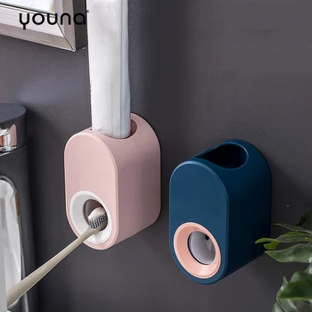 

Wall Mounted Automatic Toothpaste Squeezer Home Bathroom Universal Toothpaste Dispenser Lazy Squeeze Toothbrush Dispenser Holder