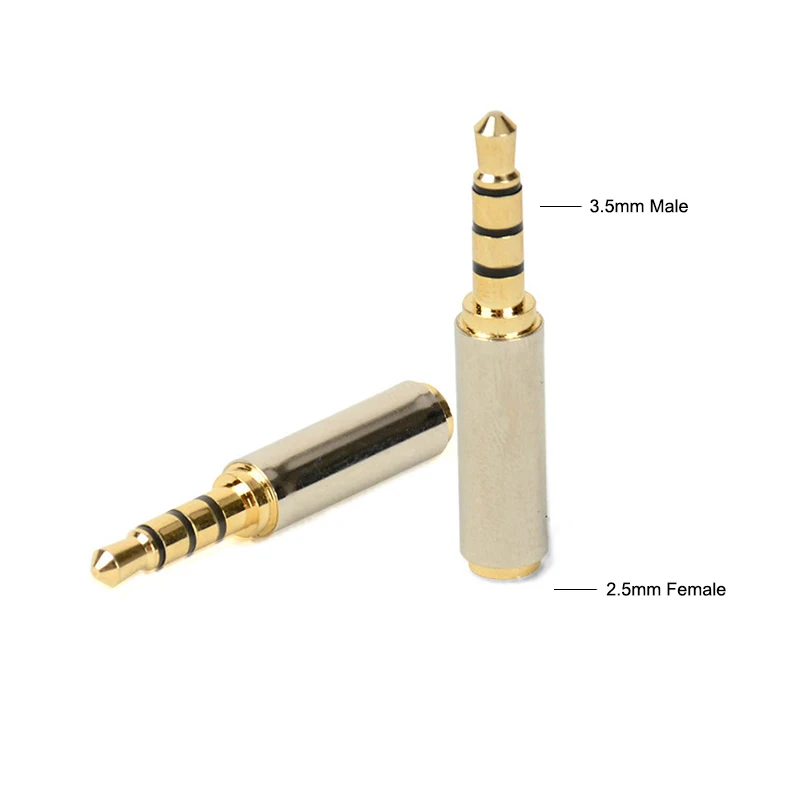 30PCS New Adapter Converter Gold 3 5mm Male To 2 5mm Female Stereo Audio Headphone Jack High Quality Wholesale