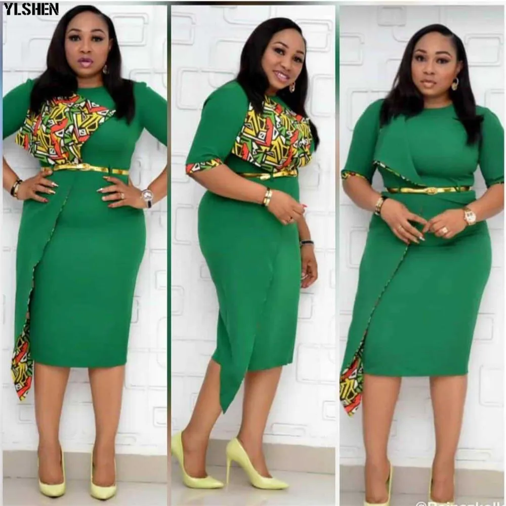 African Dresses For Women African Clothes Africa Dress Fashion Patchwork Print Dashiki Clothing Ankara Plus Size Evening Dress 04