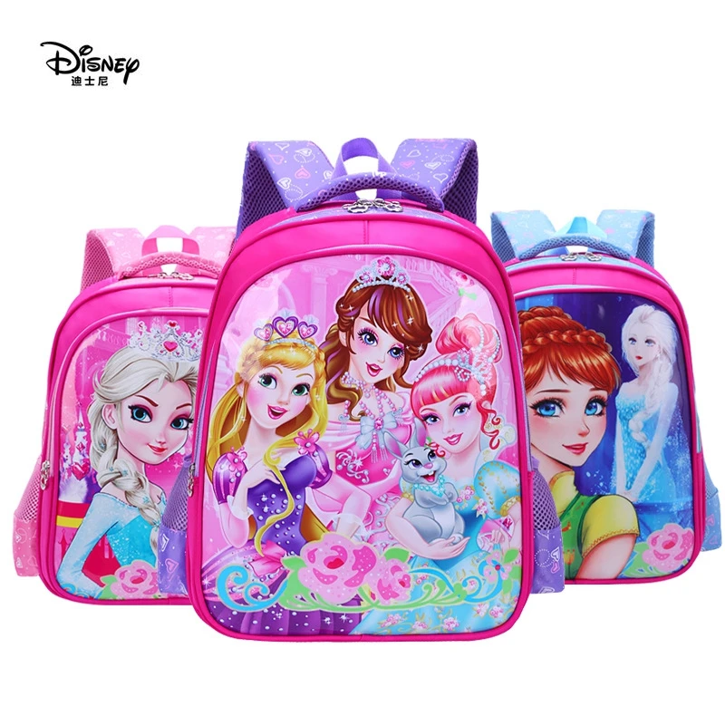 

Disney primary bag school children's shoulders burden reduction backpack boys girls 1-3 grade cartoon princess Frozen cute bag