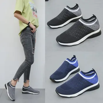 

Spring Autumn Subdivision Flight Women's Shoes Stitching damping movement Elastic Leisure Flat movement Bottom shoes Large size