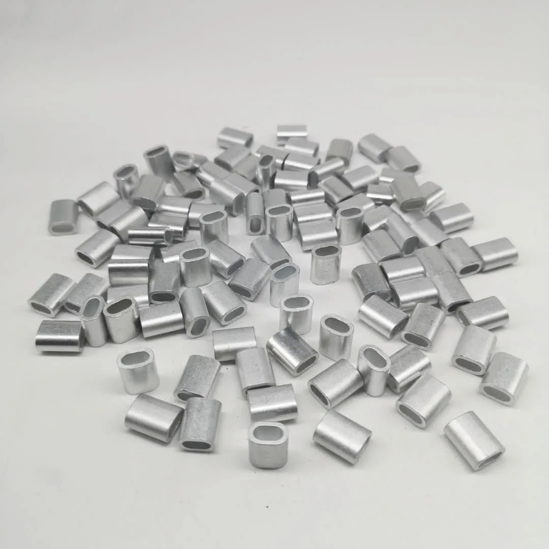 20pc Diameter 10mm Aluminium Sleeves Oval Single Hole for Crimping Wire Rope