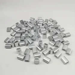 Manchons ovales en Aluminium, 1mm de diamètre, trou unique pour sertir le câble métallique, 100 pièces 