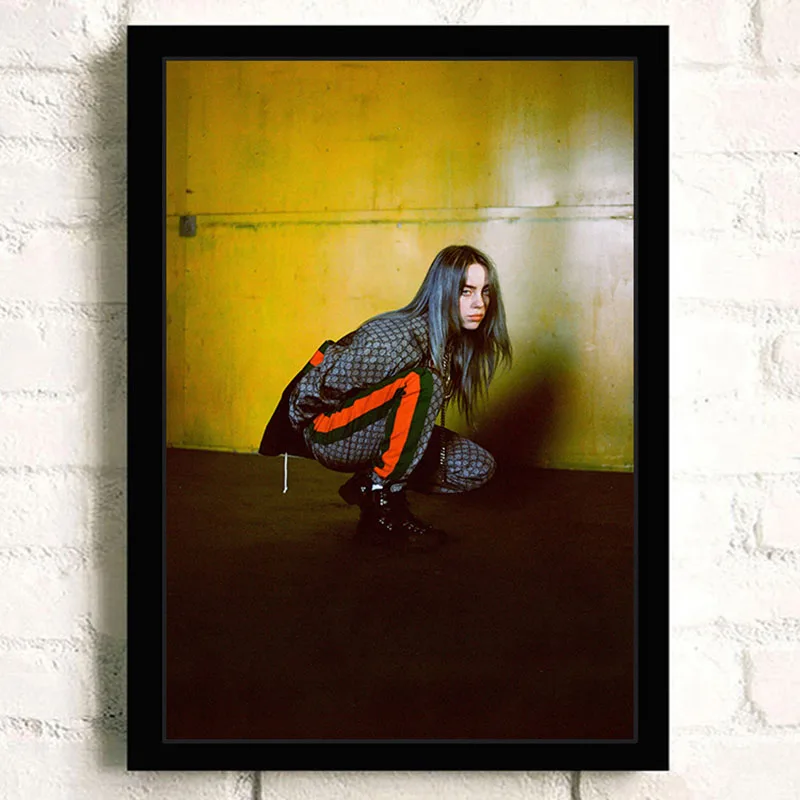 Billie Eilish художественный плакат Европейская музыкальная звезда картины с певцом HD печатная живопись Современная Настенная художественная постер для гостиной ZS201 - Цвет: Армейский зеленый