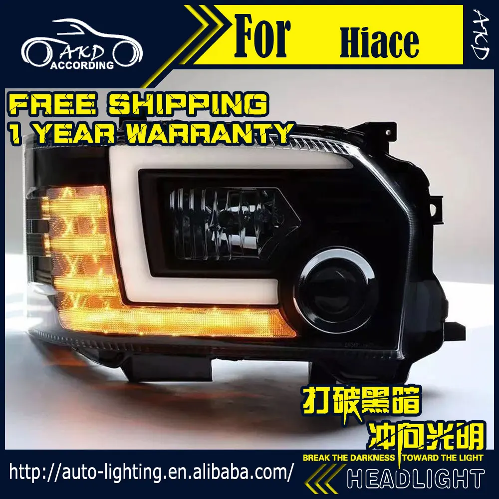 

AKD Car Styling Head Lamp for Toyota Hiace Headlights 2014-2019 New Hiace LED Headlight DRL Signal H7 D2H Hid Bi Xenon Beam