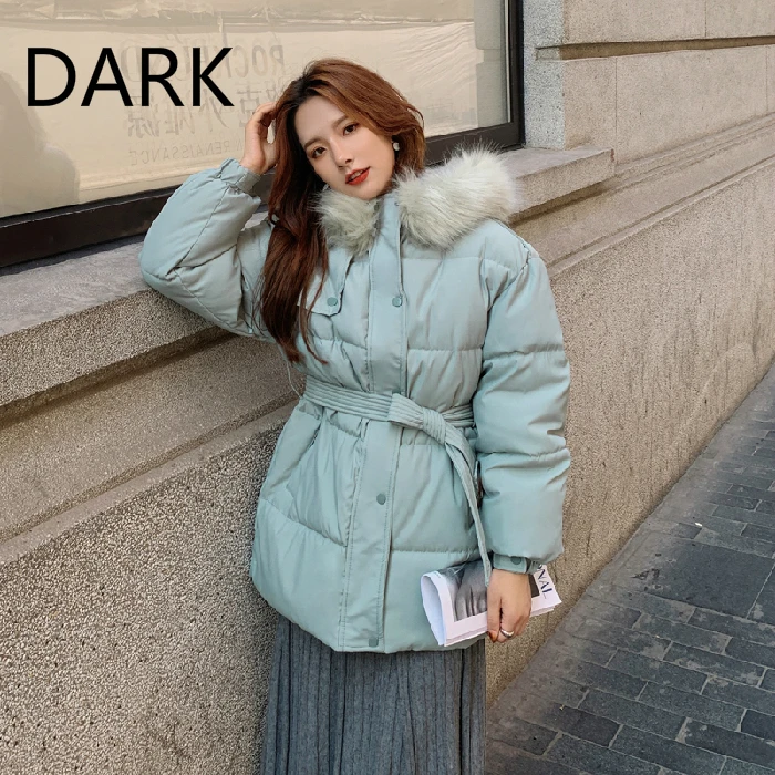 

[DARK] Star Same Style 2020 New Down Padded Jacket Women's Short Slim Slimming Thick Padded Jacket