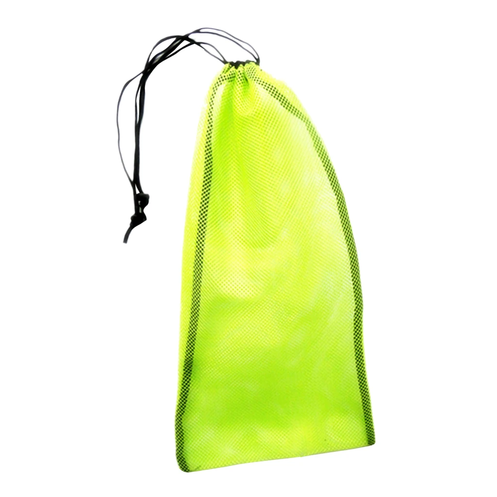 Scuba Snorkeling Diving Gear Fins Mask Goggles Dive Snorkel Swim Beach Drawstring Mesh Bag - Multi Color