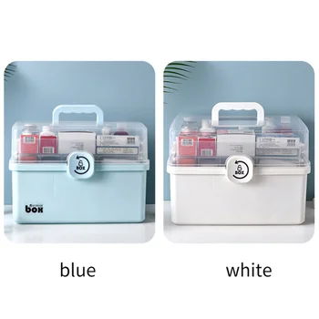 

3 Layers Foldable Lockable Portable Large Capacity Medicine Box First Aid Kit Multi-functional Medicine Storage Bin