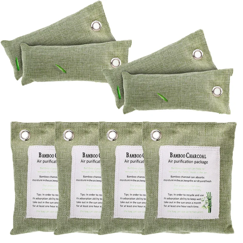 

New 4PCS/set 200G + 4PCS 75G Bamboo Charcoal Bag For Home Car Purify Air Absorber Air Purifiers Tool
