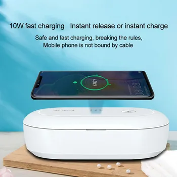 

10W Wireless Charging Charger With UV-Box Sanitizing Box for Mask Phone Home Office Mobile Phone Charger Box Dropshipping