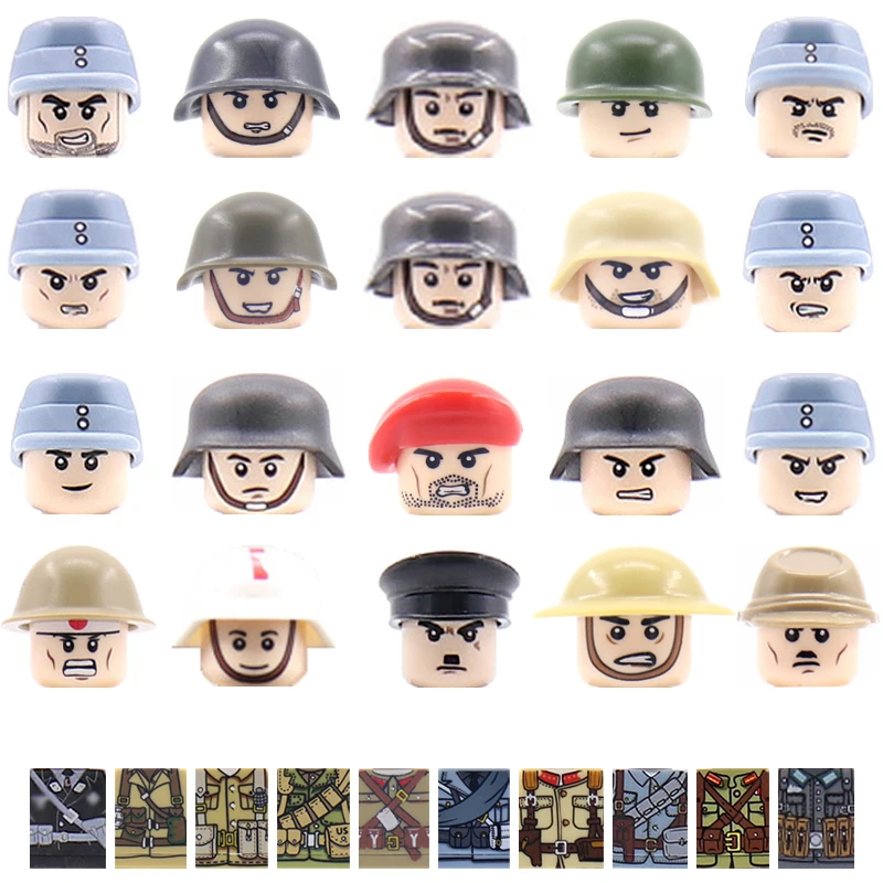 WW2 Mini Military Soldiers Building Blocks USA German Army Soviet Infantry Figures Weapons Guns Parts Bricks Toys for Children | Игрушки и