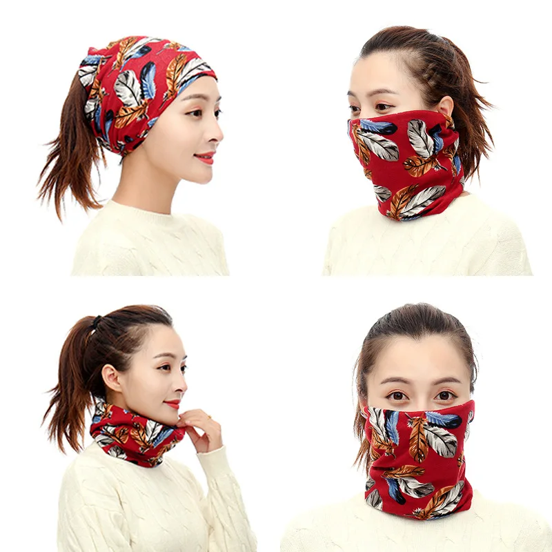Дизайн мода унисекс зима осень Теплое кольцо бандана шарф вязанная мужская повязка на голову женская маска для лица камуфляж Многофункциональный