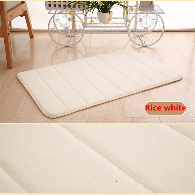 Bath Mats Bathroom Carpet Water Absorption Rug Shaggy Memory Foam Bathroom Mat Bathroom Kitchen Floor Absorbent Nonslip Mat Tool