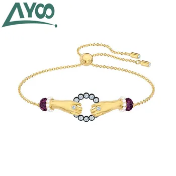 

AYOO High Quality SWA Classic Popular Two Hand Hug Round Adjustable Bracelet