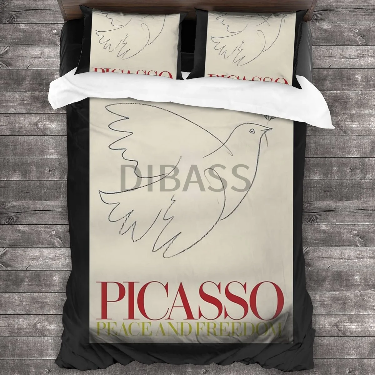 Peace Freedom Picasso Bird Comforter Set with 2 Pillowcases，Soft