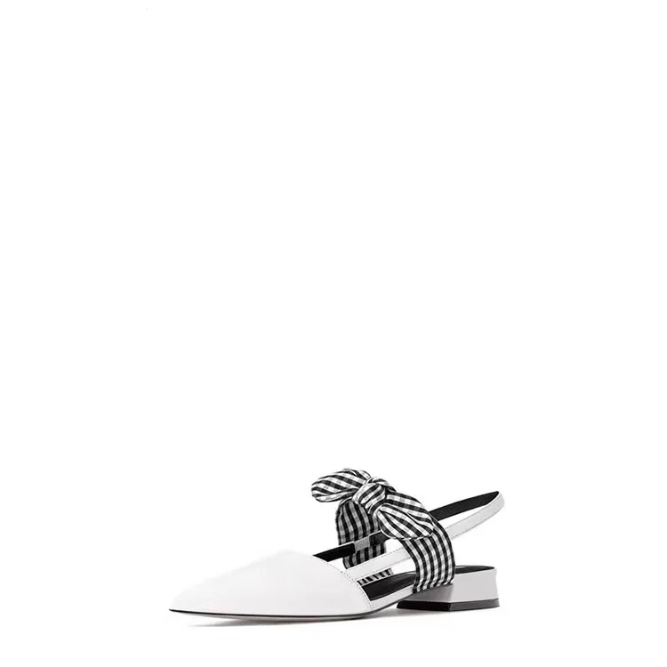 

Celebrity Style Sandals Women's New Style Pointed-Toe Bow Cutout-Back Flat Top Shoes Fashion WOMEN'S Shoes Large Size