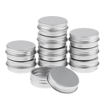 

10Pcs/Lot Mini Portable Empty Aluminum Tins Cans with Screw Lids Cosmetics Sample Packing Container Jar Top Round 15g