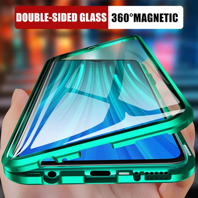 360 adsorpcja magnetyczna metalowa obudowa do Xiaomi Redmi Note 9 8 7 K20 Pro 8T 9A 8A Mi uwaga 10 Lite Poco X3NFC F1 F2 Pro szklana osłona 1