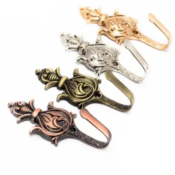 

2pcs European Style Metal Curtain Hooks Holdback Tassel Wall Tie Back Hook Hanger Holder Luxurious Window Accessories Home Decor