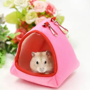 

Cute Pink Hamster Hanging House Hammock Cage Sleeping Nest Pet Bed Rat Hamster Toys Cage Swing Pet Banana Design Small Animals