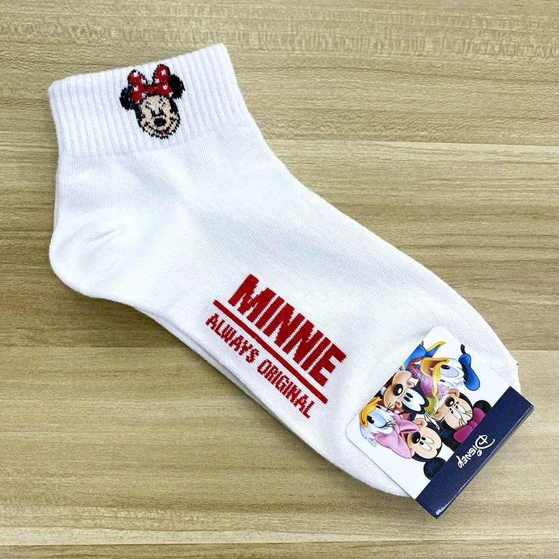 Disney Spring Summer Cartoon Mickey Minnie Donald Duck Daisy Lady Sweet Socks Solid Color Socks