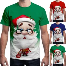 Весенняя Мужская брендовая одежда унисекс, Рождественская футболка с короткими рукавами и принтом Санты, Мужская футболка размера плюс, топы унисекс для взрослых# P30
