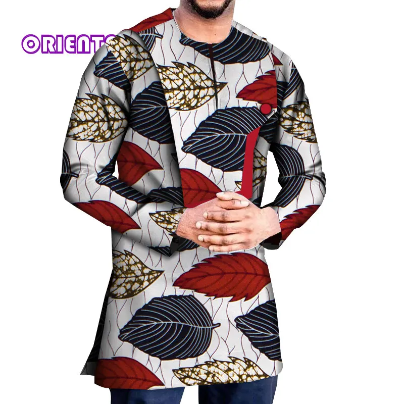 104cm Chest Measurement African Clothes for Men Long Sleeve Dashiki Shirt African Print Men's African Shirts WYN1222-XH