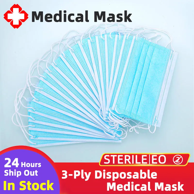 

Medical Mask Bacteria Proof Face 3 Layer Filte Mouth Filter Disposable Mask Anti-dust Mouth Nose Proof Earhook Surgical Masks