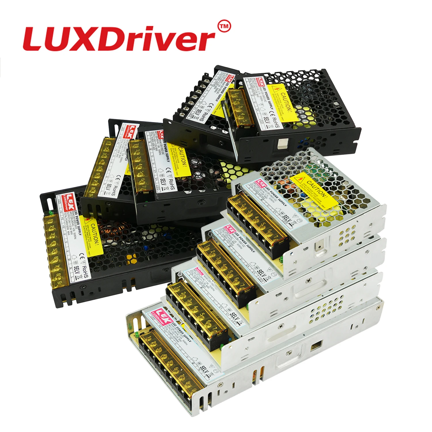 

15W/60W/100W/150W/200W Switching LED Power Supply IP20 Aluminum Shell LUX Driver DC 12V Lighting Transformers