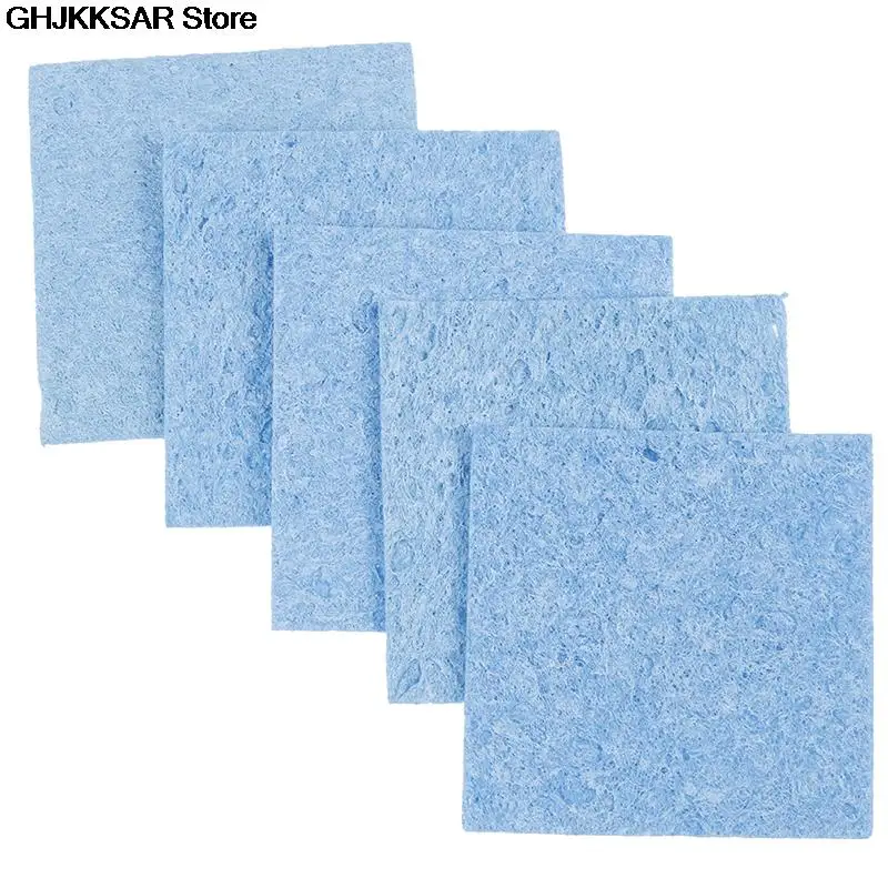 5pcs/lot 6cm*6cm Soldering Iron Solder Tip Welding Cleaning Sponge Pads Blue Hand Tool Color Random hot stapler plastic repair