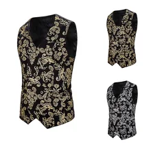 Мужской повседневный жилет бронзирующий жилет с рисунком двубортный жилет мужской M81