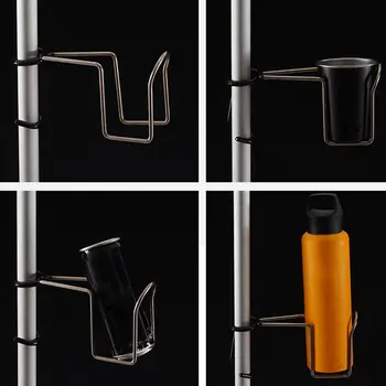 

Stainless Steel Water Cup Holder Non-slip Clip Holder Rack Outdoor Camping Hanging Fishing Chair Cup Holder Multi-function Tool