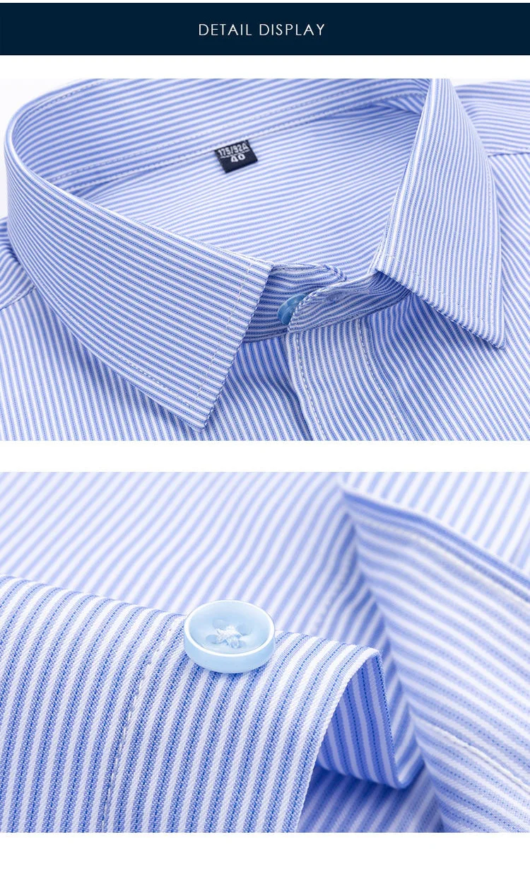 Camisa de manga comprida casual empresarial masculina,