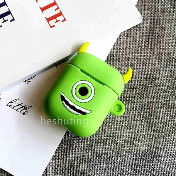 Bigeyes Для AirPods чехол 3D милый бисквит чехол для наушников s для Apple Airpods 2 забавная Защитная крышка без кольца на палец - Цвет: Bigeyes
